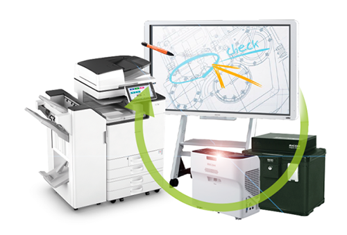 Copieur Multifonction, vidéoprojecteur, Cyberpacksécurité IT Security BOX, Whiteboard interactif : solutions interconnectables